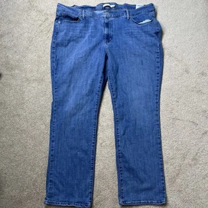Jeans Levis donna taglie forti 24W (42x28) classico dritto blu denim elasticizzato - Foto 1 di 11
