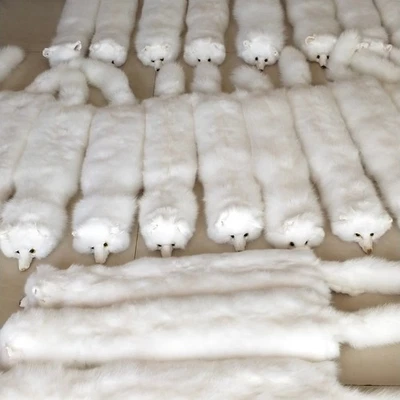 Una pieza 49" piel entera real blanco piel de zorro chal bufanda capa envoltura cosplay cuello Foto 1 de 4