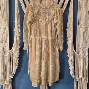 Edwardian Inspired 70s Meo Voto 2-piece Dress - Handmade Silk Lace Boho - Picture 1 of 12
