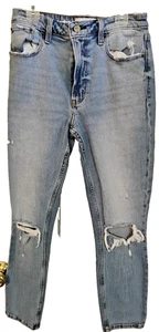 Abercrombie Size 27/4 Jeans Skinny Curve High Rise Thrashed Poor Grunge Cobain - Picture 1 of 24