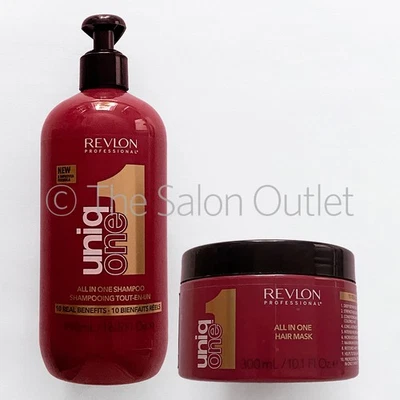 Revlon Uniq One All In One Shampoo 490ml & Mask 300ml Duo - Image 1 of 3