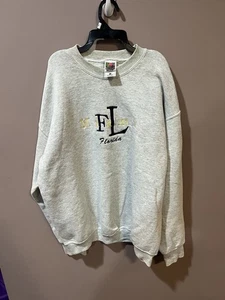 Vintage anni 90 Miami Florida grigio girocollo uomo grande frutto del telaio migliore - Foto 1 di 3