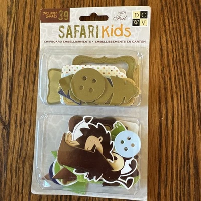 NUEVO DCWV ~ Adornos de aglomerado Safari para niños, 39 formas con lámina marrón/cobre Foto 1 de 4