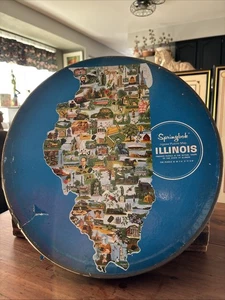RARE  Vintage 1969 Springbok Contour 450 pc.  State of Illinois Puzzle Map - Picture 1 of 7