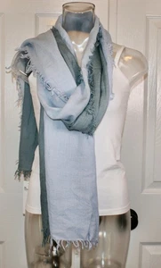 Bufanda Ombre de Cachemira de Seda Eileen Fisher, Azul Morning Glory, Nueva con Etiquetas - Imagen 1 de 2