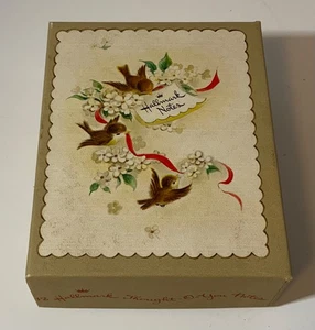 Vintage Hallmark Thought-O-You Notes Empty Card Box Sweet Birds and Flowers - Picture 1 of 7