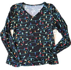 WEIHNACHTEN Damen Shirt mit Lichterkette - leicht + weich + Stretch Gr 42/44 neu - Bild 1 von 4