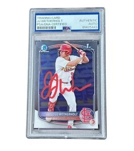 JJ Wetherholt Signed 1st Bowman Chrome Card Auto St. Louis Cardinals PSA - Picture 1 of 2