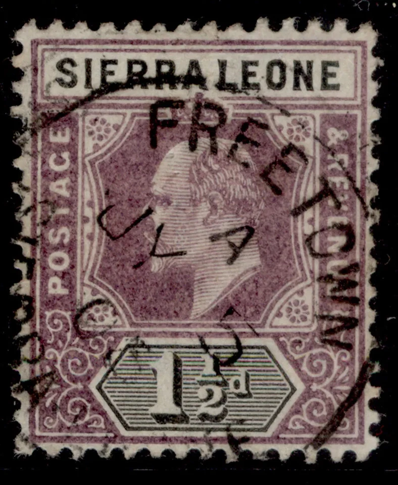 SIERRA LEONE EDVII SG75, 1½d dull purple & black, VERY FINE USED. Cat £26. CDS - Image 1 of 1