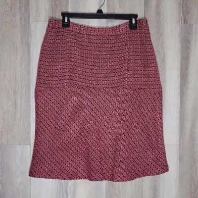 Marisa Christina Womens Skirt 12 Vintage Fit Flare Pink Tweed Lined Business - Image 1 of 4