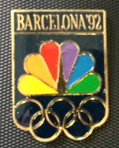 NBC TV Network 1992 Barcelona Olympic Rings Gedenk Pin Sommerolympiade - Bild 1 von 4