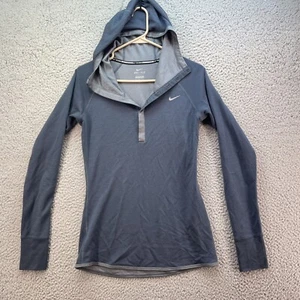 Nike Dri Fit Para Mujer Cuarto Botón a Presión Gris Camisa Pullover Talla Pequeña Ejercicio - Imagen 1 de 13