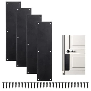 Door Kick Plate 4 Pcs 15''x3.5'' Stainless Steel Door Plate with Screws Sturd... - Picture 1 of 7