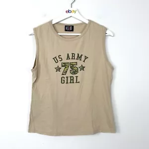 Y2K 2000s Miss Shop Womens Tank Top US Army Girl Size 16 - Picture 1 of 7