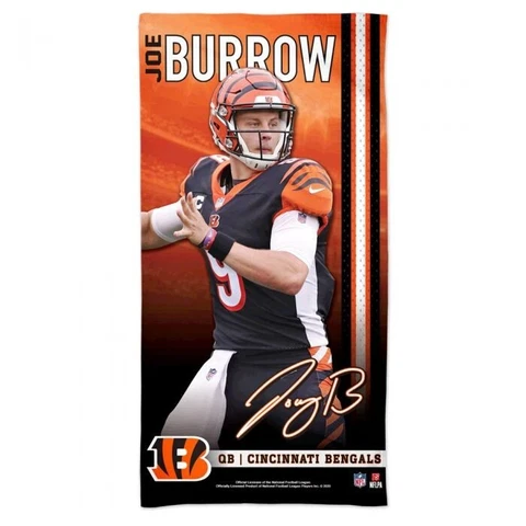 JOE BURROW CINCINNATI BENGALS SPECTRA BEACH TOWEL 30"X60" NFL LICENSED Cover