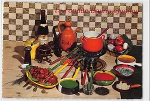 Postcard Serrated Recipe Kitchen Fondue Bourguignonne Emilie Bernard N33 2 - Picture 1 of 2