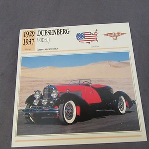 625C Edito Estación De Ficha Folleto Duesenberg Modelo J - Imagen 1 de 2