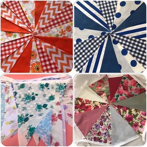 FABRIC BUNTING.WEDDINGS,VINTAGE FLORALS.LOTS OF CHOICE.PARTIES - Picture 1 of 14