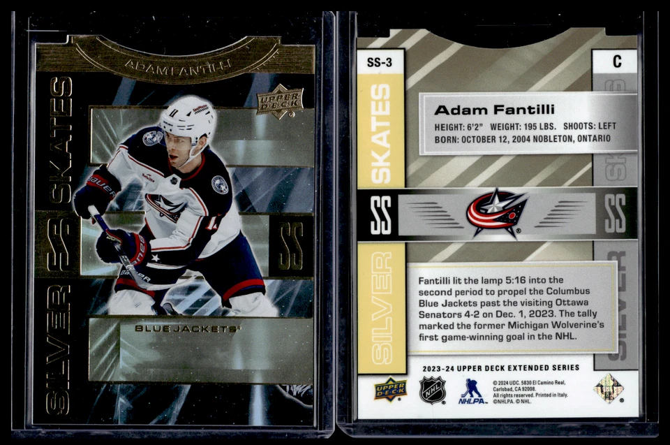 2023-24 Upper Deck Extended Series Silver Skates Gold #SS-3 Adam Fantilli - Image 1 of 1