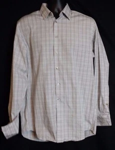 Calvin Klein Multi-color Plaid French Cuffed Cotton Dress Men's Shirt Sz 15.5 - Picture 1 of 5