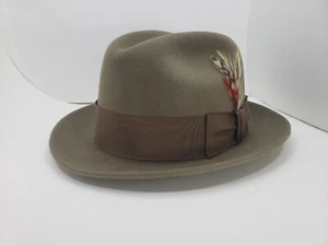 BAILEY CARSON FUR FELT HAT FEDORA SERPANT BEIGE MADE IN USA - Picture 1 of 9