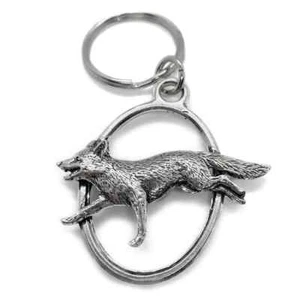 LLAVERO OVALADO FOX PLATEADO PELTRE EN BOLSA DE ORGANZA CON CAJA DE REGALO OPCIÓN CUMPLEAÑOS NAVIDAD - Imagen 1 de 8