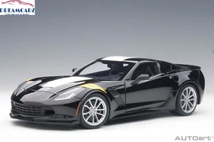 AUTOart 71273 1:18 Chevrolet Corvette C7 Grand Sport - Black with White stripes - Picture 1 of 9