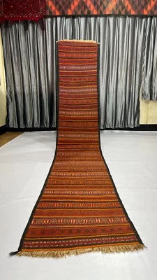 2x10 Handmade Afghan Baluchi Antique Traditional Bukhara Kilim Soumak Runner Rug - Image 1 of 4