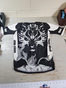 Motion Ghost Wolf Mens Cycling Jersey Size L 3 Pockets Halloween Costume Fullzip - Picture 1 of 11