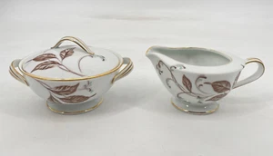 Noritake China Selby 5401 Sugar Bowl and Creamer white floral - Picture 1 of 15