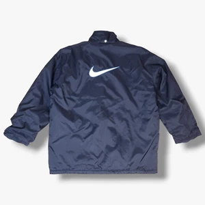 VINTAGE Nike Jacket Coat Extra Large XL Mens Black 90s Big Swoosh Full-Zip - Picture 1 of 11