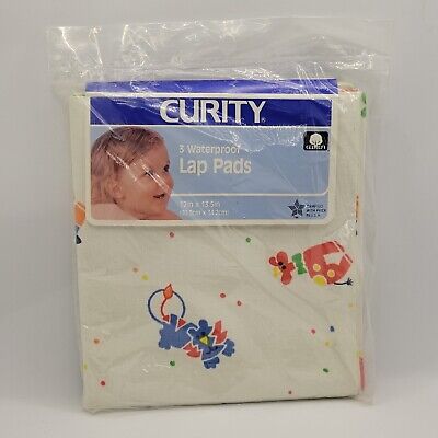 Vintage Curity Baby 3 Waterproof Lap Pads 12  X 13.5  Animals USA 1988 NEW READ • 24.44$