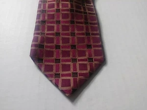 Corbata geométrica púrpura para hombre Joe Joseph Abboud 100 % seda hecha en EE. UU. - Imagen 1 de 4