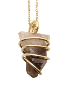 RARE BLACK DRAGON QUARTZ PENDANT IN BRONZE MERLIN'S GOLD #900 - Picture 1 of 3