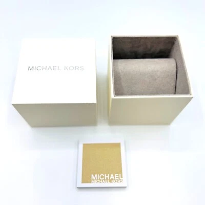 Michael Kors Authentic Storage Watch Box/ Case, Off White/ Silver, with Booklet - Image 1 of 4