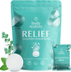 Body Restore Shower Steamers Aromatherapy 15 Pack - Valentines Day Gifts, Relaxa - Picture 1 of 7
