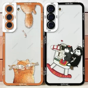 Funny Cute Cat Pet Chat Soft Coque Cover Case For Samsung Galaxy S24 S23 S22 A - Photo 1 sur 4
