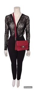 Bolso de cuero Chiara Mazzini bolso bandolera pedrería escarabajo rojo - Imagen 1 de 10