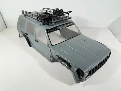 Used AXIAL SCX 10 II Grey Jeep Cherokee Body 1/10 Crawler Truck 4x4 See Images - Image 1 of 4