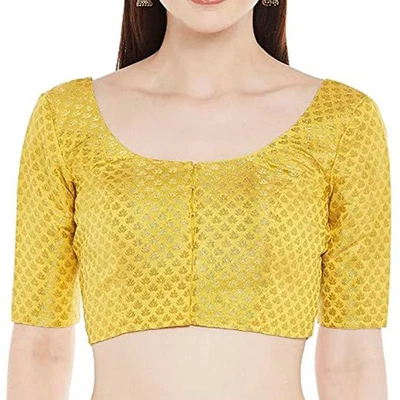 Hermosa blusa corta Lehenga para mujer brocado diseñador sari parte superior Choli Foto 1 de 3