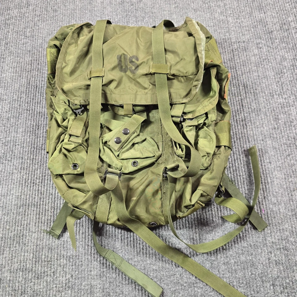 Винтажный военный рюкзак США ALICE Field Pack OD с зелеными камуфляжными ремнями рюкзак - Изображение 1 из 4