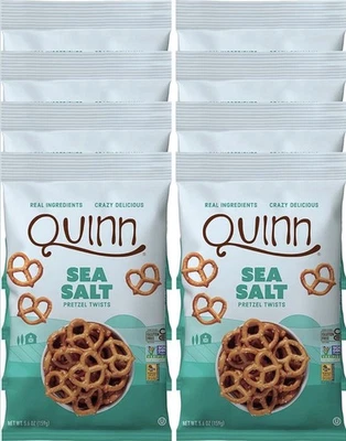 Quinn Sea Salt Pretzel Twists 无麸质素食小吃 5.6 盎司 8 件装 — 第 1/4 张图片