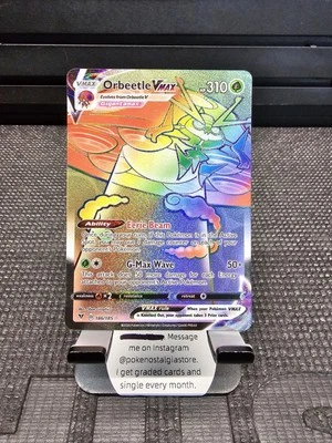 Pokemon Orbeetle VMax Secret Vivid Voltage 186/185  - Image 1 of 2