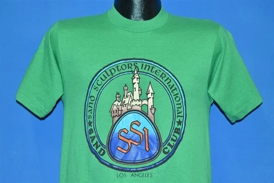 vtg 80s SAND SCULPTORS INTERNATIONAL SSI CLUB LOS ANGELES SANDCASTLE t-shirt S - Image 1 of 3