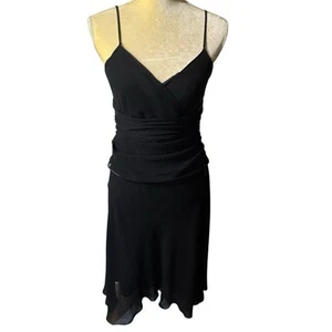 Max Studio Kleid Damen Small Schwarz Ärmellos 100% Seide Special Edition Y2K - Bild 1 von 9