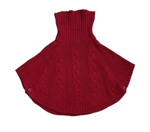 CARTERS Dziewczęcy Rozmiar 4T Czerwony Kabel Dzianinowy Sweter Golf Ponczo Peleryna Sweter - Zdjęcie 1 z 5