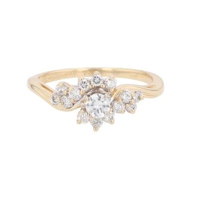 .43ctw Round Diamond Solitaire w/ Accents Engagement Ring 14k Yellow Gold Size 7 - Image 1 of 4