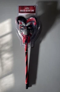 Krazed Jester Cane Staff Harley Black Red Costume Halloween Cosplay Adult Teen - Picture 1 of 2