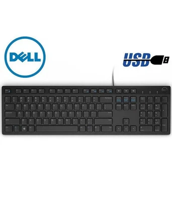 Dell KB216 Black Wired Keyboard & MS116 Black Wired Mouse Combo Set Pack - Image 1 of 2