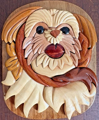 NUEVO Rompecabezas de madera tallado a mano Intarsia Star Wars EWOK 3D caja de madera 5,5" de alto Foto 1 de 4